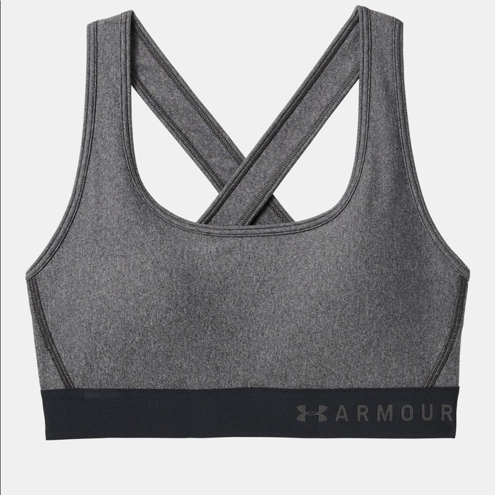 Under Armour Mid Crossback Heathered Sports Bra